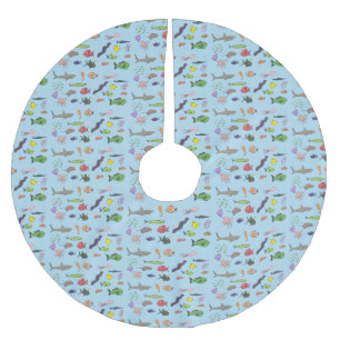 Jupon De Sapin En Polyester Brossé Drôle des créatures marines dessin motif