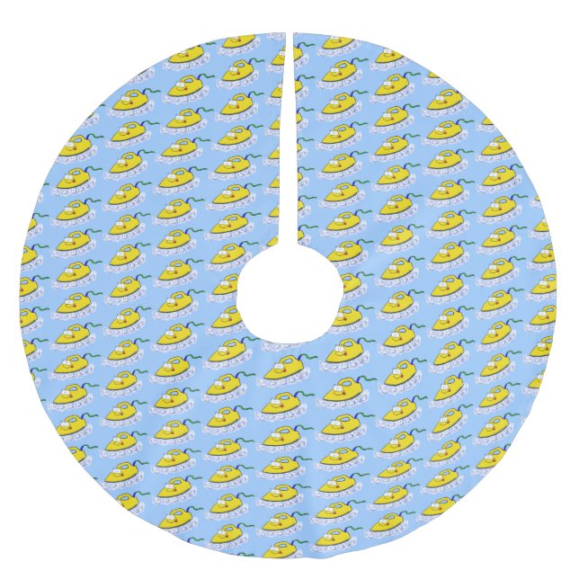 Jupon De Sapin En Polyester Brossé Drôle dessin animé linge de fer (Devant)