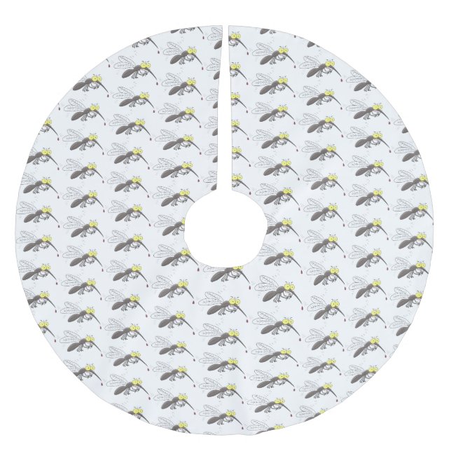 Jupon De Sapin En Polyester Brossé Drôle dessin d'insecte moustique (Devant)