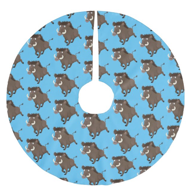 Jupon De Sapin En Polyester Brossé Drôle dessin humoristique de rasoir de sanglier (Devant)