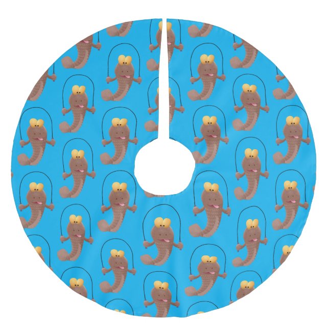 Jupon De Sapin En Polyester Brossé Drôle sauter boudskipper poisson dessin animé (Devant)