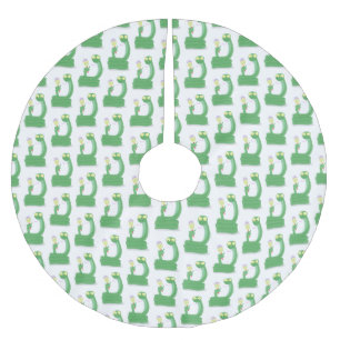 Jupon De Sapin En Polyester Brossé Drôle serpent vert avec caricature maraca