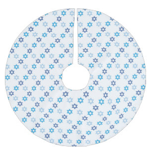 Jupon De Sapin En Polyester Brossé Éblouissement de l'étoile de David juive bleue e