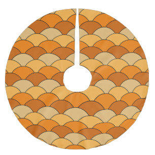 Jupon De Sapin En Polyester Brossé Écaille de dragon, éventails, vagues, Seigaiha, or