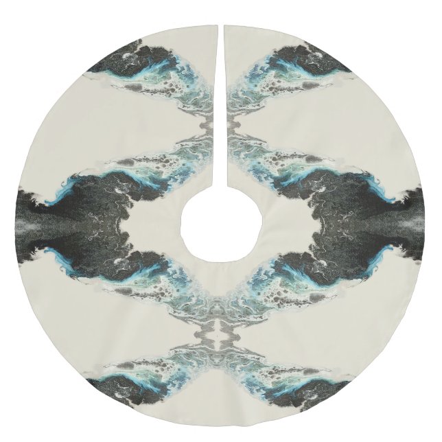 Jupon De Sapin En Polyester Brossé Échos de marée — Motif abstrait d'encre fluide (Devant)