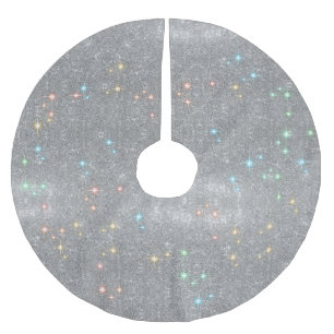 Jupon De Sapin En Polyester Brossé Éclat argenté de lumière de Noël de Faux