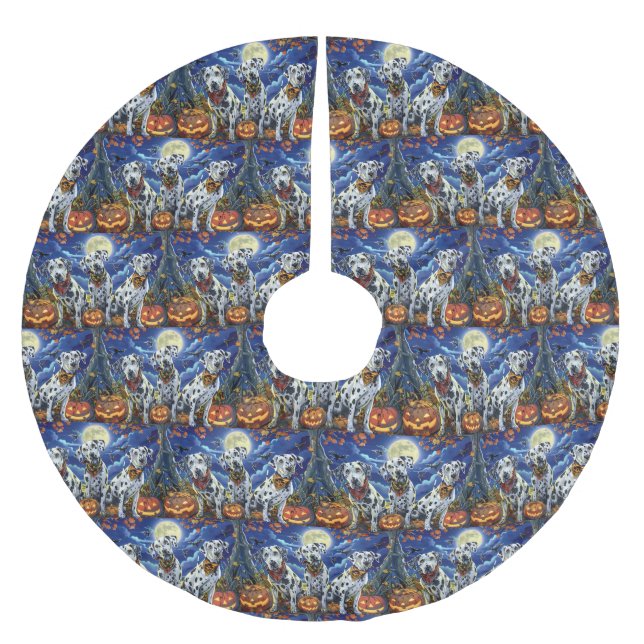 Jupon De Sapin En Polyester Brossé Éffrayant d'Halloween dalmate (Devant)