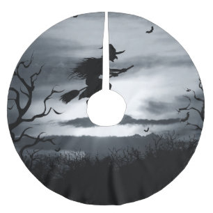 Jupon De Sapin En Polyester Brossé Éffrayant Halloween Arrière - plan Design Vintage
