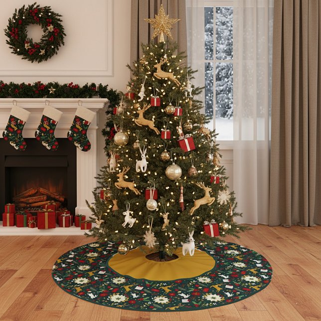 Jupon De Sapin En Polyester Brossé Église de Noël (Créateur téléchargé)
