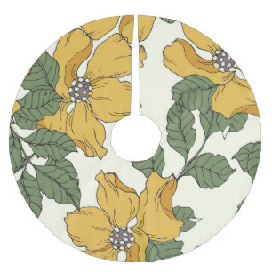 Jupon De Sapin En Polyester Brossé Elégance florale Abstraite, arrière - plan sans so