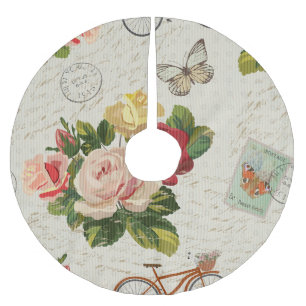 Jupon De Sapin En Polyester Brossé Elégance florale vintage, papillon