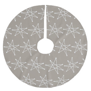 Jupon De Sapin En Polyester Brossé Élégant étoile de Noël atomique moderne du milieu 