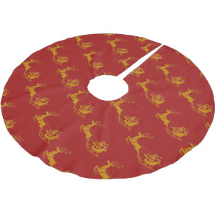 Jupon De Sapin En Polyester Brossé Elégant Joyeux Noël Gold père Noël Deer xmas patte