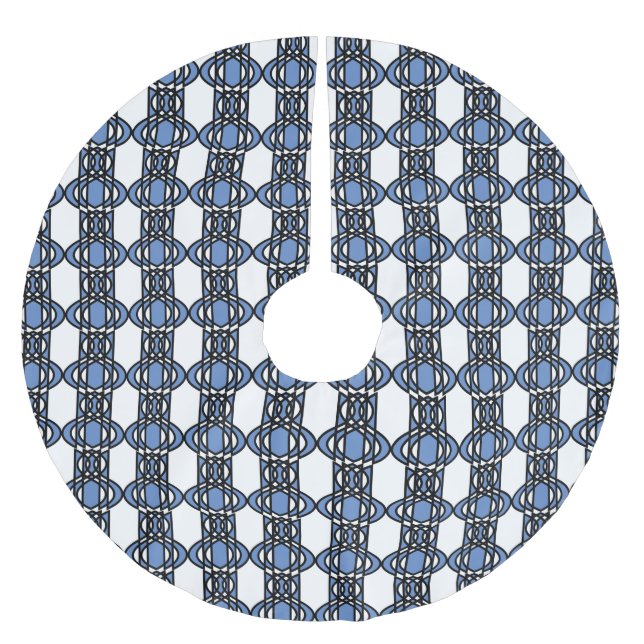 Jupon De Sapin En Polyester Brossé Elégant Mod Blue Abstrait Scarab Motif (Devant)