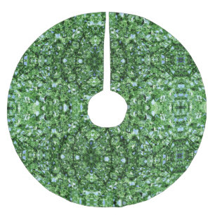 Jupon De Sapin En Polyester Brossé Élégant Motif vert Noël