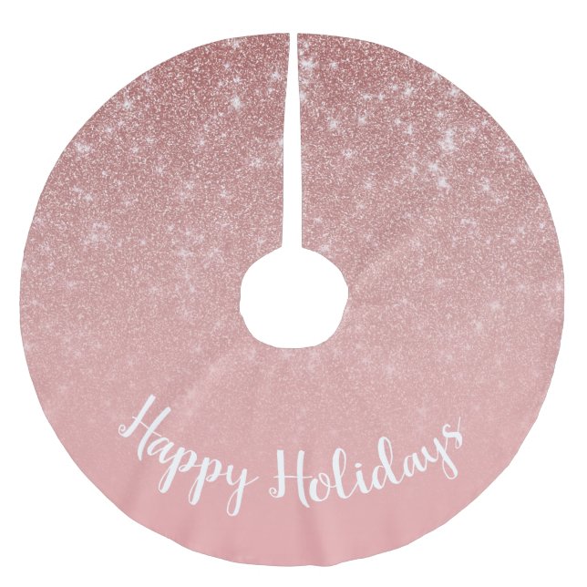 Jupon De Sapin En Polyester Brossé Elégant rose Faux Parties scintillant Texture Joye (Devant)