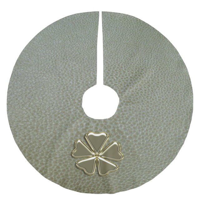 Jupon De Sapin En Polyester Brossé Elégant Shamrock St.Patrick`s Day, Cuir vert (Devant)