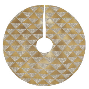 Jupon De Sapin En Polyester Brossé Elégant Silver Parties scintillant or triangle Mot