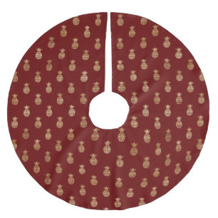 Jupon De Sapin En Polyester Brossé Élégant vin et ananas en or