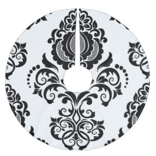 Jupon De Sapin En Polyester Brossé Elégant Vintage Damask Texture sans joint