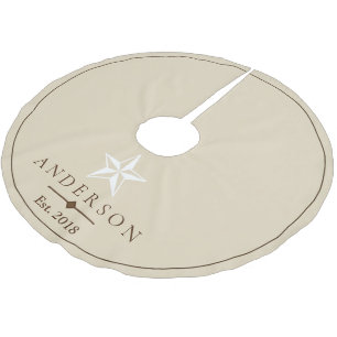 Jupon De Sapin En Polyester Brossé Élégante étoile blanche Personnalisé