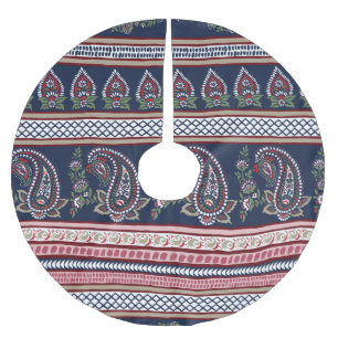 Jupon De Sapin En Polyester Brossé Elégante Marine Paisley : Conception des frontière
