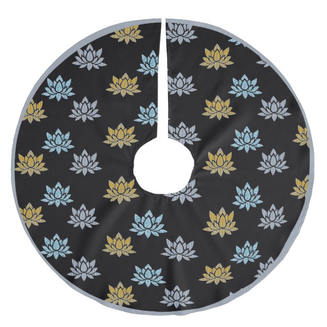 Jupon De Sapin En Polyester Brossé Élégante Motif de Lotus Zen Yoga Méditation (Devant)