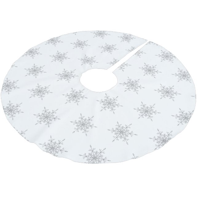 Jupon De Sapin En Polyester Brossé Élégante Parties scintillant d'argent Snowflakes N (Angle)