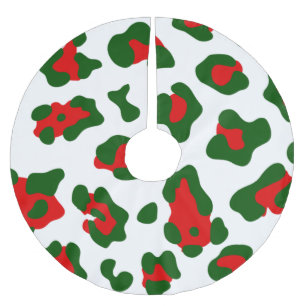 Jupon De Sapin En Polyester Brossé empreinte de léopard de noël
