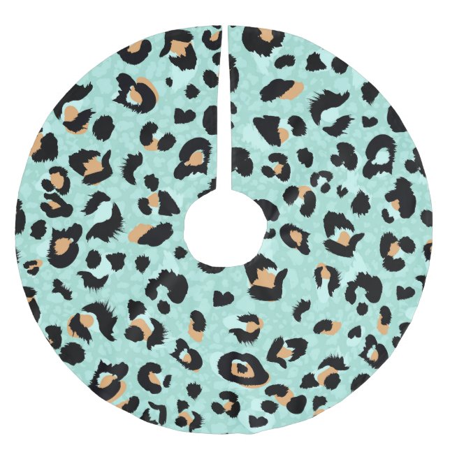 Jupon De Sapin En Polyester Brossé Empreinte de léopard, motif animal (Devant)