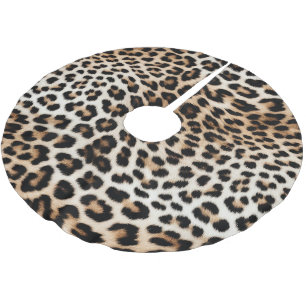 Jupon De Sapin En Polyester Brossé Empreinte de léopard noir crème