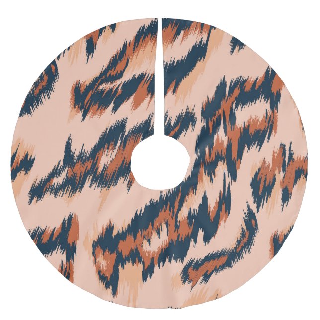 Jupon De Sapin En Polyester Brossé Empreinte de léopard : Textile Design sans joint. (Devant)