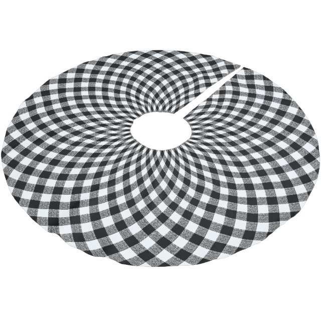 Jupon De Sapin En Polyester Brossé En vichy ronde blanc (Angle)