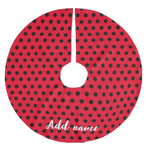 Jupon De Sapin En Polyester Brossé Enfants mignons Red Ladybug Polka dot party Motif