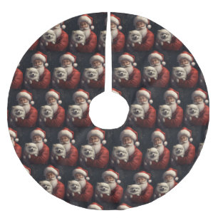 Jupon De Sapin En Polyester Brossé Esquimau américain avec Noël Festif du Père Noël