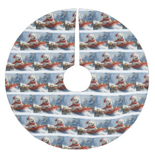Jupon De Sapin En Polyester Brossé Esquimau américain en traîneau Laissez tomber la n