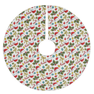 Jupon De Sapin En Polyester Brossé Esquisses de Noël Festive