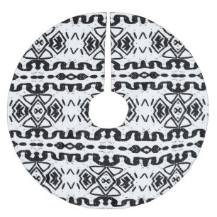 Jupon De Sapin En Polyester Brossé Ethnic Aztec, Motif Vintage à rayures.