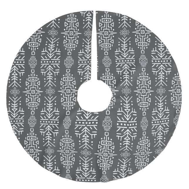 Jupon De Sapin En Polyester Brossé Ethnic Boho Chic : Une conception tribale transpar (Devant)
