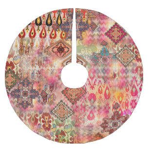 Jupon De Sapin En Polyester Brossé Ethnic Digital Abstrait Motif sans fil