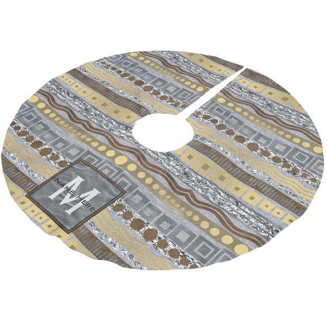 Jupon De Sapin En Polyester Brossé Étincelle fascinante en métal de Noël mélangé de (Angle)