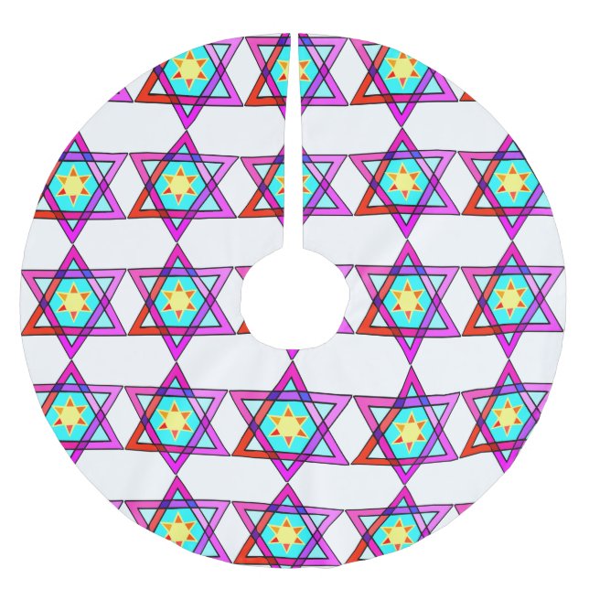 Jupon De Sapin En Polyester Brossé Étoile de David juive (Devant)