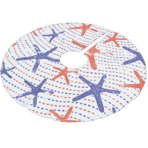 Jupon De Sapin En Polyester Brossé Étoile de mer Coastal Americana