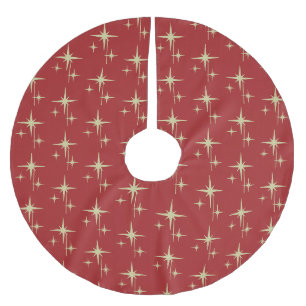 Jupon De Sapin En Polyester Brossé Étoiles Atomiques Scintillantes Rétro Vintage Mili