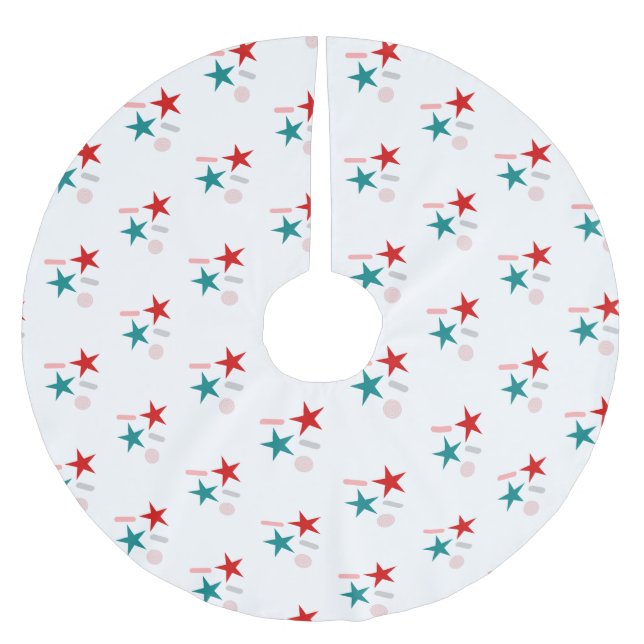 Jupon De Sapin En Polyester Brossé Étoiles et arroses 4 juillet Patriotique (Devant)