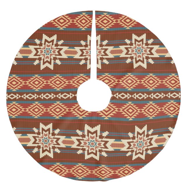 Jupon De Sapin En Polyester Brossé Étoiles textiles ethniques : Motif Abstrait. (Devant)