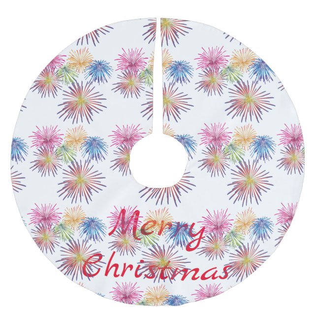 Jupon De Sapin En Polyester Brossé Explosion de feux d'artifice Thunder_Cove (Devant)