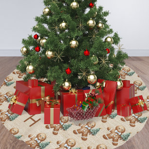 Jupon De Sapin En Polyester Brossé Famille de burlap beige monogramme homme en pain d