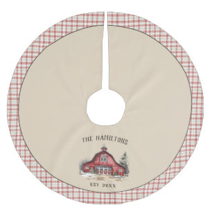 Jupon De Sapin En Polyester Brossé Farmhouse Country Christmas Custom