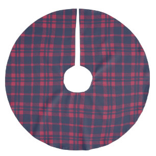 Jupon De Sapin En Polyester Brossé Farmhouse rouge marine bleu dessiné à la main pays